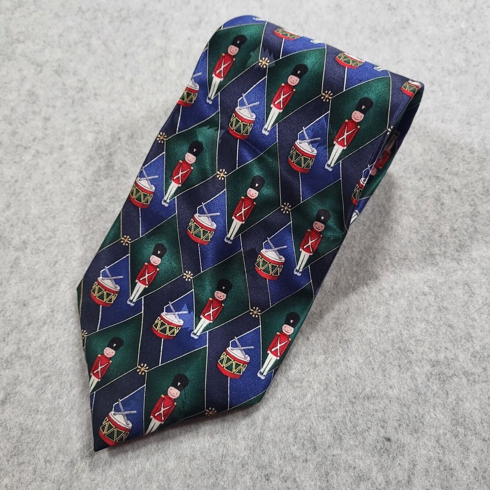 Nutcrackers Green Blue‎ Diamonds Mens Neck Tie Plays Music Approx 56"x3.75"